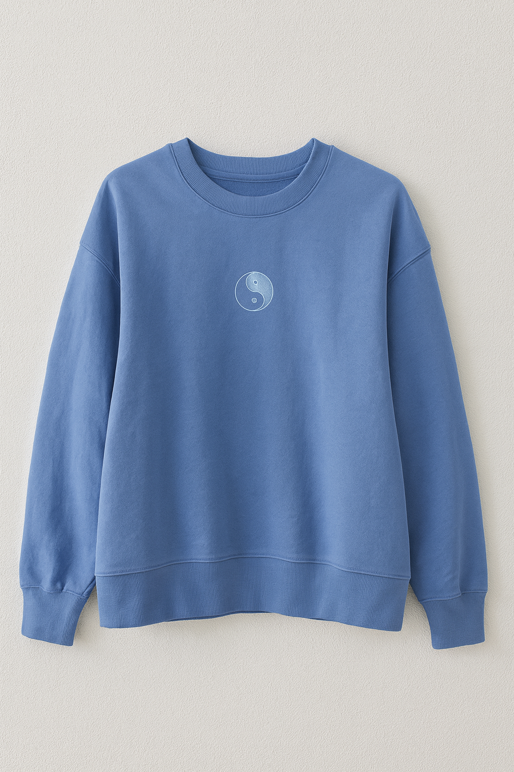 Buzo Yin Yang bordado azul